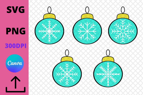 Christmas Ball with Snowflakes Ornament Illustrations
