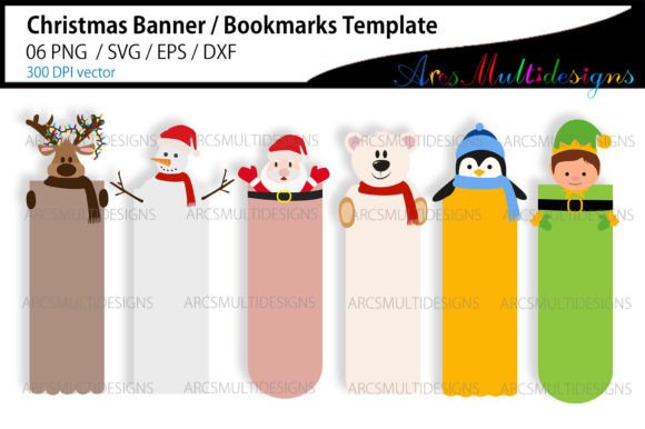 Christmas Banner Template: Festive Illustrations for Crafters
