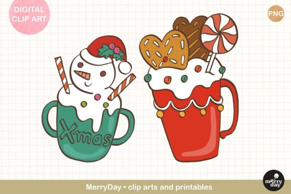 Christmas Holiday Mugs Illustration PNG Review