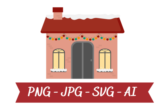 Christmas House Clipart: Festive Illustrations for Crafts