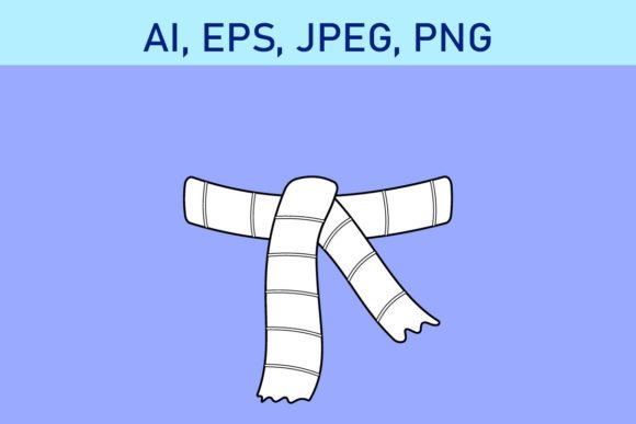 Christmas Scarf with Stripes: Festive Illustrations for Crafts