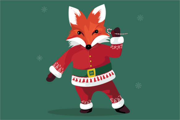 Cute Fox with Christmas Clothes: Festive Illustrations