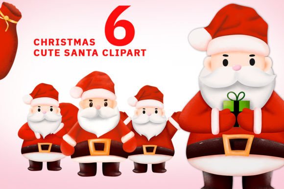 Cute Santa Clipart & Illustrations for Festive Blogs