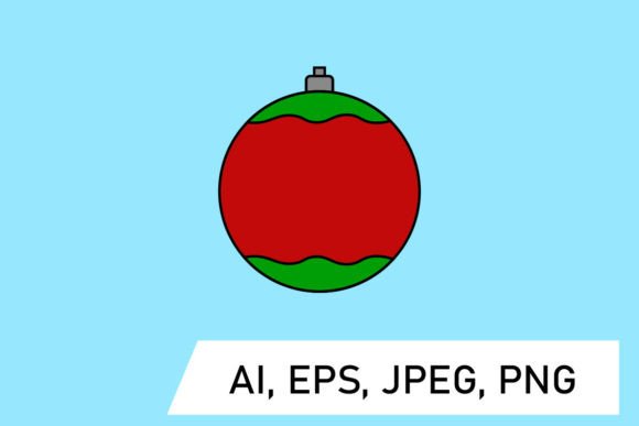 Green and Red Christmas Balls: Festive Illustrations