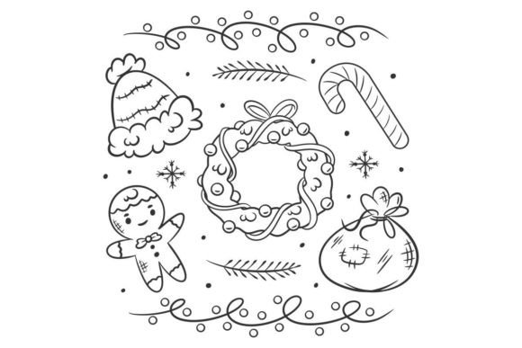 Hand Drawn Christmas Object Illustrations for Design