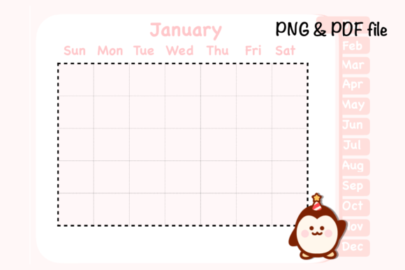 Hello Christmas Digital Monthly Planner Illustrations