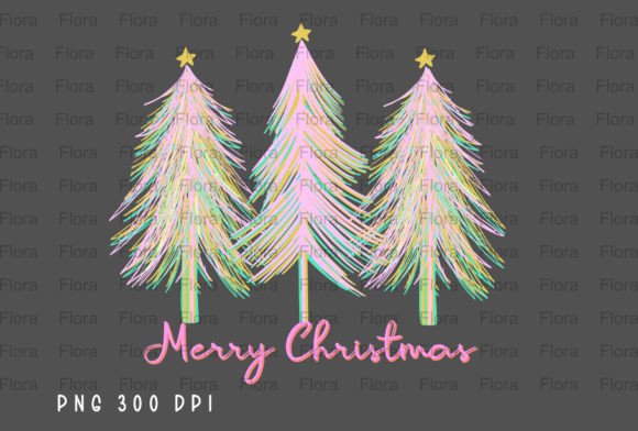 Retro Christmas Tree Illustrations for Branding