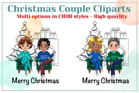 Review: Christmas Chibi Couple Friends Clipart for Stitching