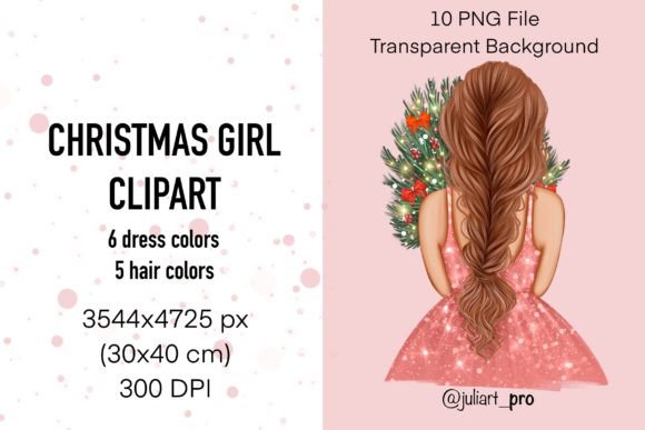 Review: Christmas Girl Clipart, New Year Girl Illustrations