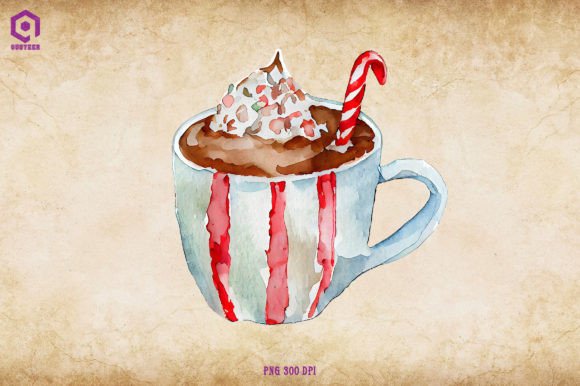 Watercolor Christmas Hot Cocoa 27 Illustrations Review